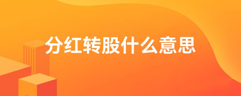 分红转股什么意思